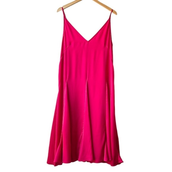 Rhode Cleo Satin Slip Dress in Lipstick Red Sz L - Picture 3 of 14